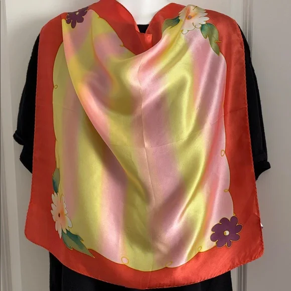 Two Multicolor Silk Scarves - Picture 4 of 5